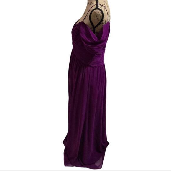 RALPH LAUREN EVENING Elegant Purple Off-Shoulder Maxi Dress Size 8 - Picture 3 of 13